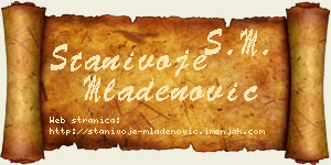 Stanivoje Mladenović vizit kartica